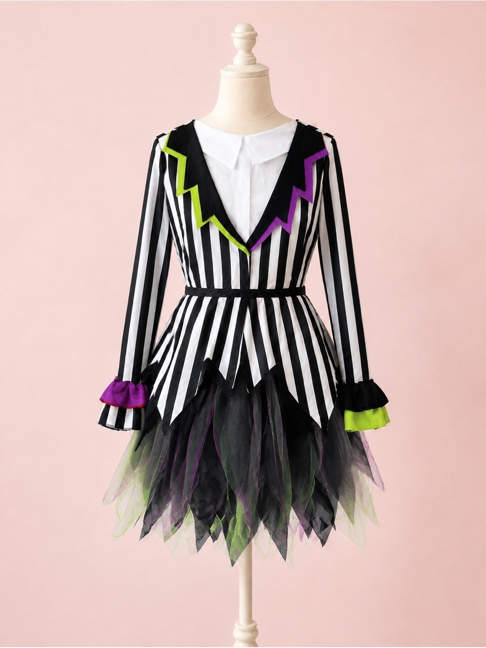 Fun World Giddy Ghostie Girls Halloween Costume Dress Size L 10/12 – NWOT